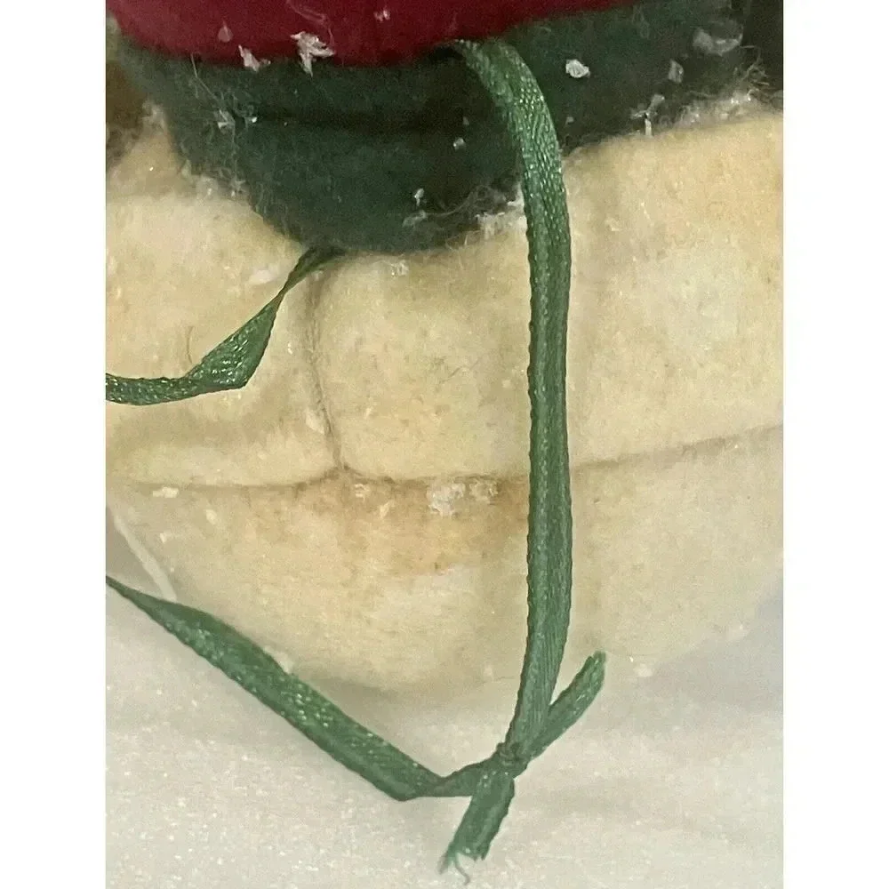 Snowman‎ Plush Red Hat Green Scarf Red Plaid Mittens Christmas Ornament 5.5”